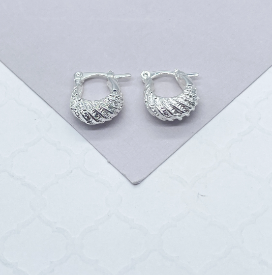 Silver Layered Baby Croissant Hoop
