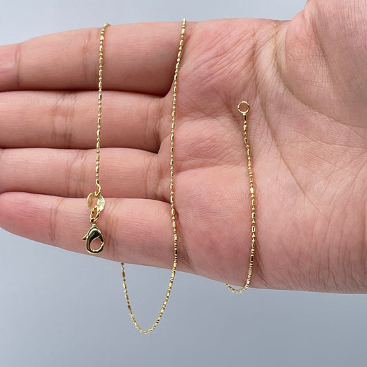 Dainty 18k Gold Filled 1mm Extra Thin Dash Dot Chain