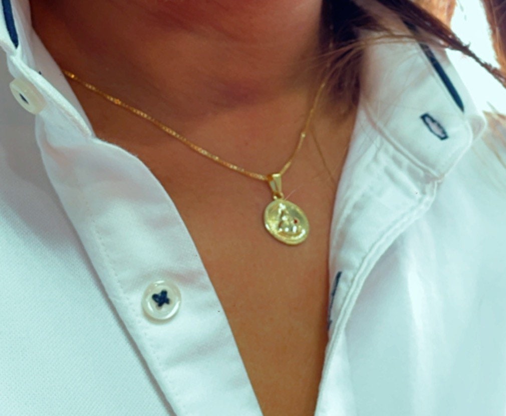 18k Gold Filled Santa Barbara Charm Featuring Crystal Ruby And Jewelry Making Supplies Religious Catholic Pendants