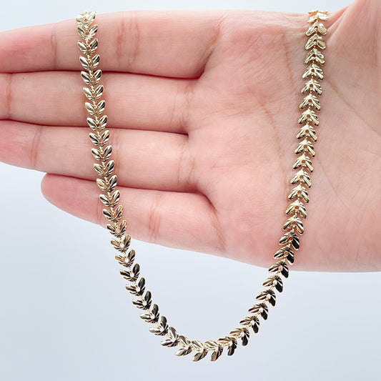 18k Gold Filled Fishtail Choker: Hypoallergenic Chevron Necklace
