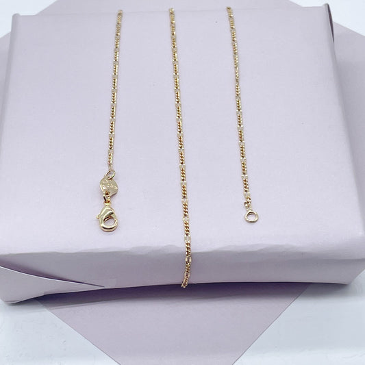 18k Gold Filled 2mm Fancy 3x1 Figaro Chain and Jewelry Making Supplies