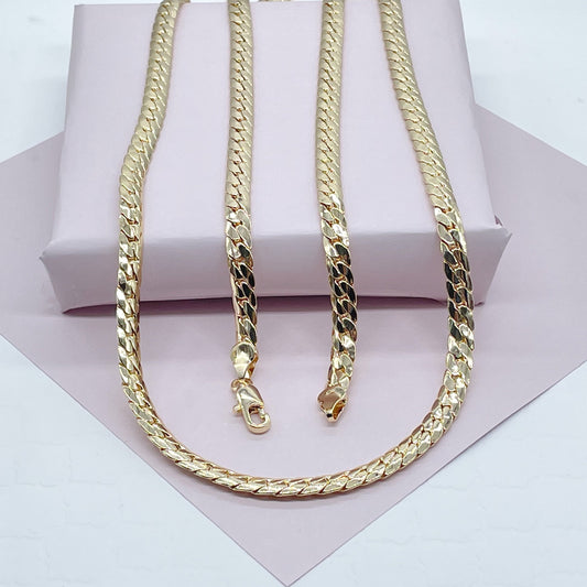 18k Gold Filled Miami Cuban Link Curb Chain 6 mm Necklace