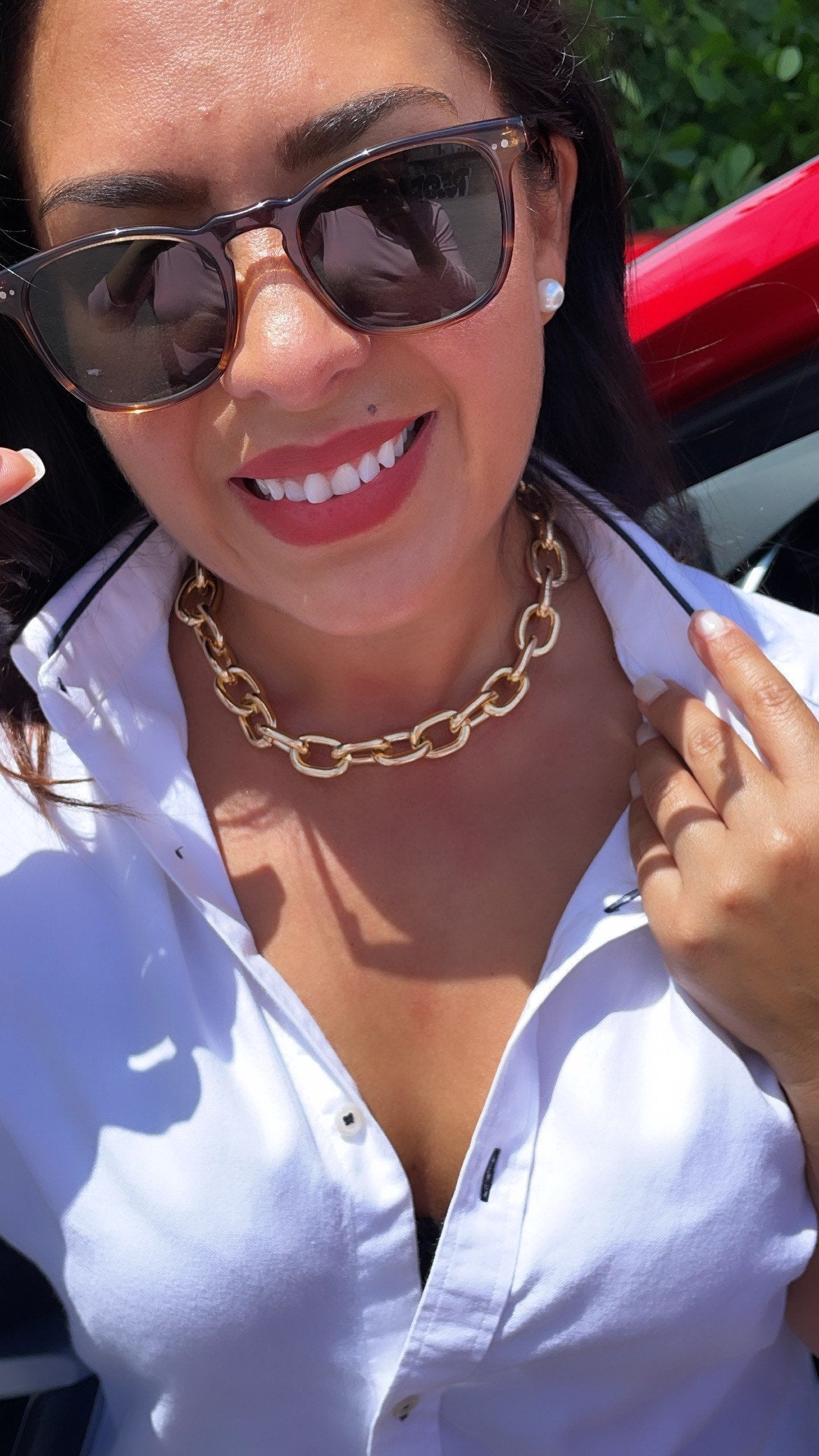 18k Gold Filled Chunky Cable Link Choker Necklace