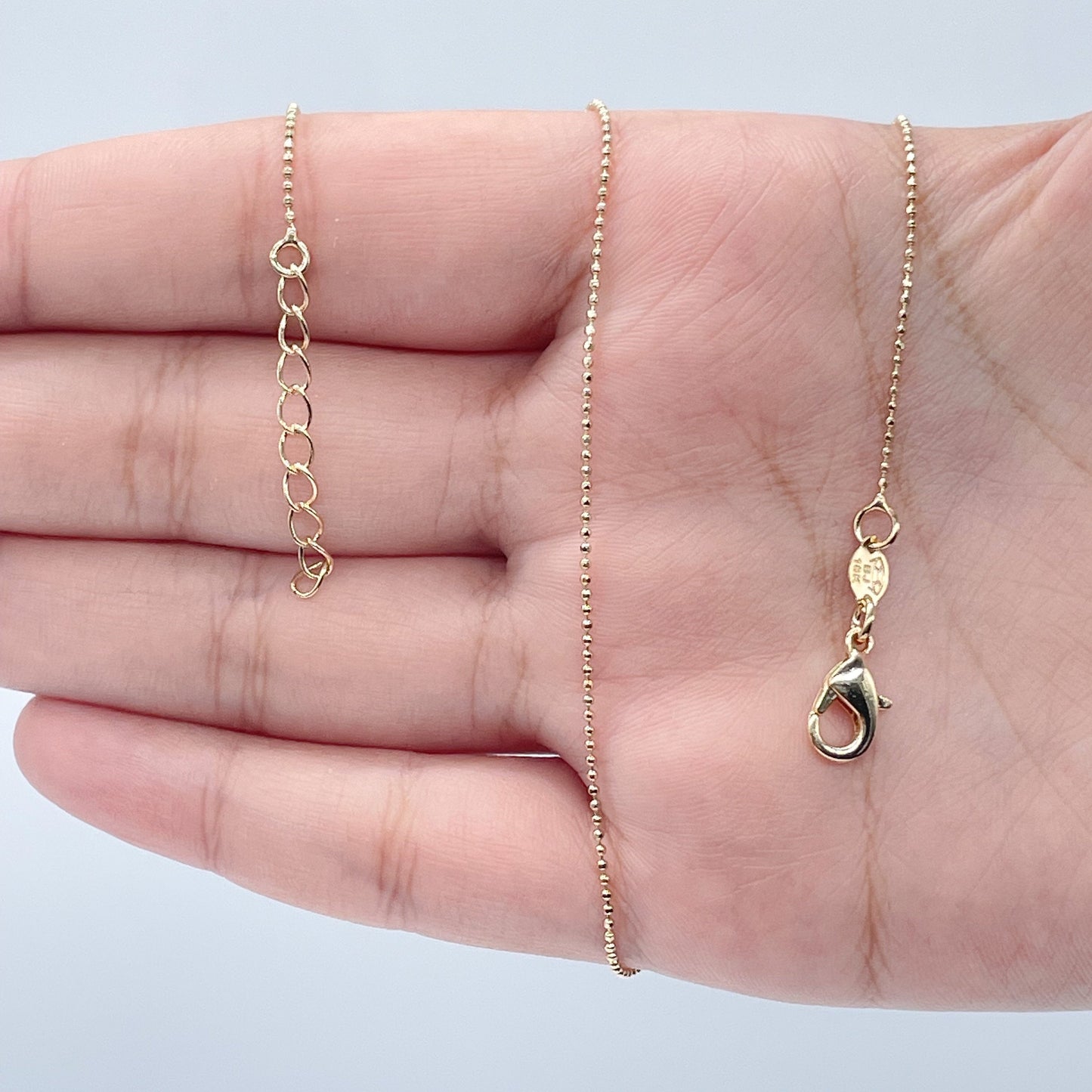 18k Gold Filled Ball Chain: 1mm Shiny Small Dots, Jewelry Making Supplies