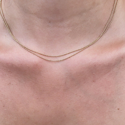 18k Gold Filled 1mm Shinny Little Ball Chain, Gold Shinny Small Dots Chain And Jewelry Making Supplies