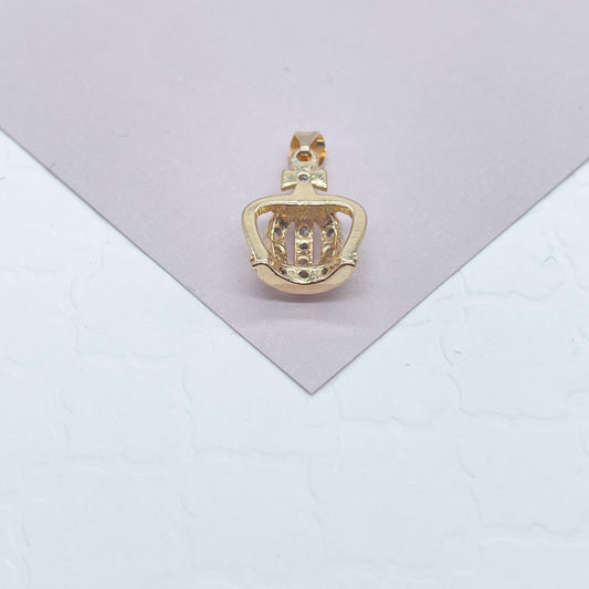 18k Gold Filled King's Crown Charm with Micro Pave