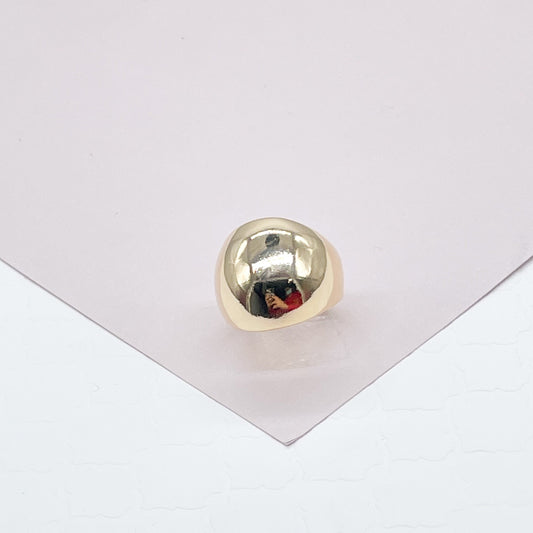 18k Gold Filled Chunky but Hollow Inside Plain Round Band Ring