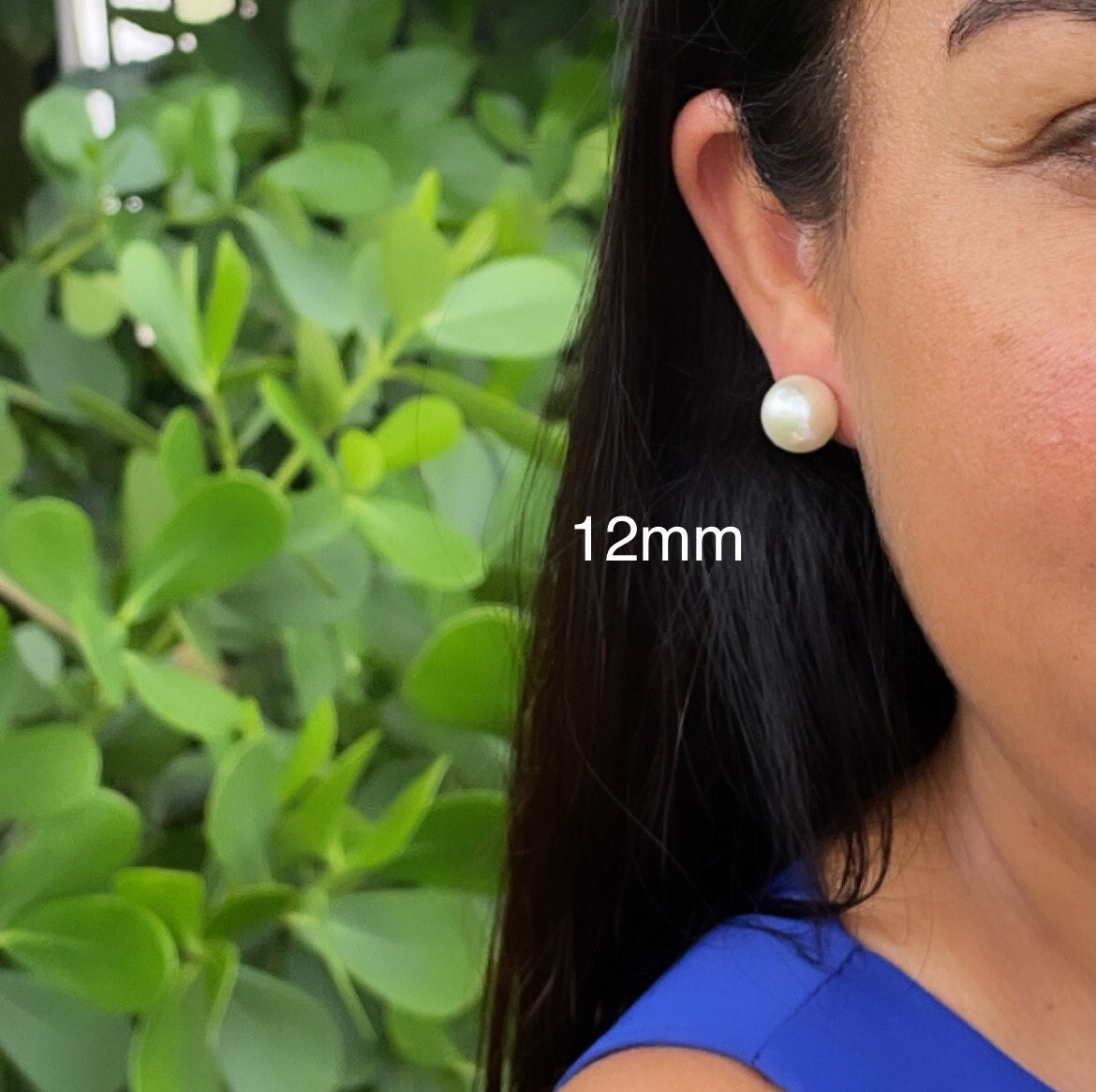 18k Gold Filled Simulated Pearl Stud Earrings (8mm, 10mm, 12mm)
