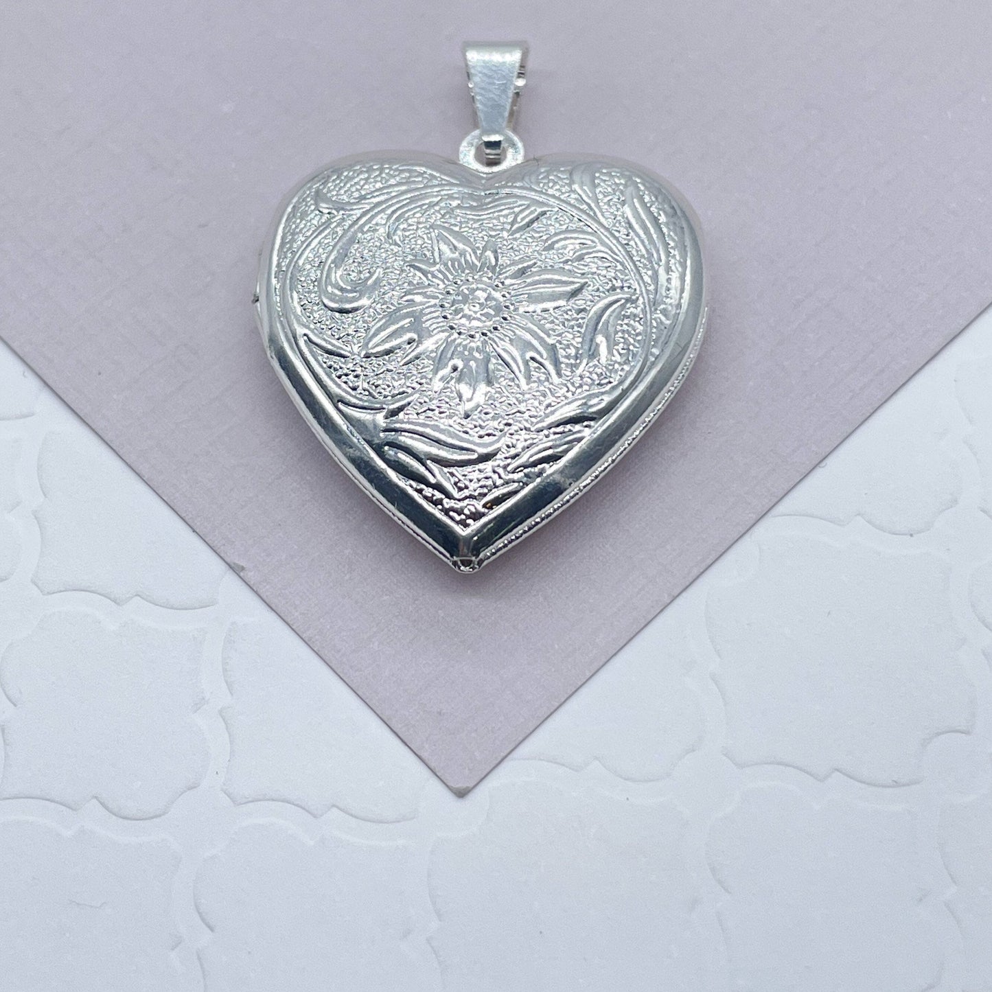 Silver Filled Heart Locket For Picture, Pendant Charm For Necklace, Love Gift