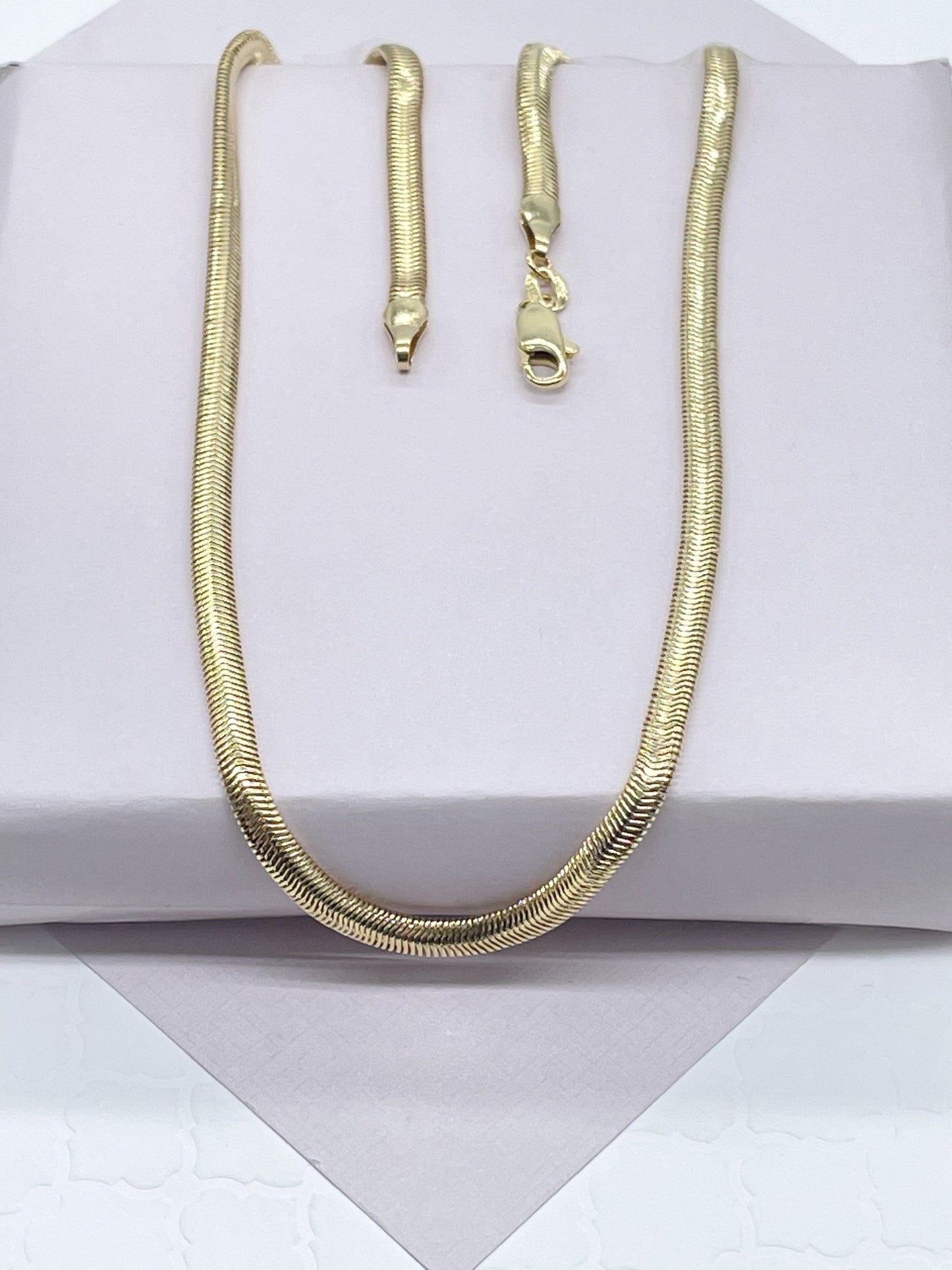 18k Gold Filled Soft Flat Snake Chain For Wholesale Jewelry Making Supplies