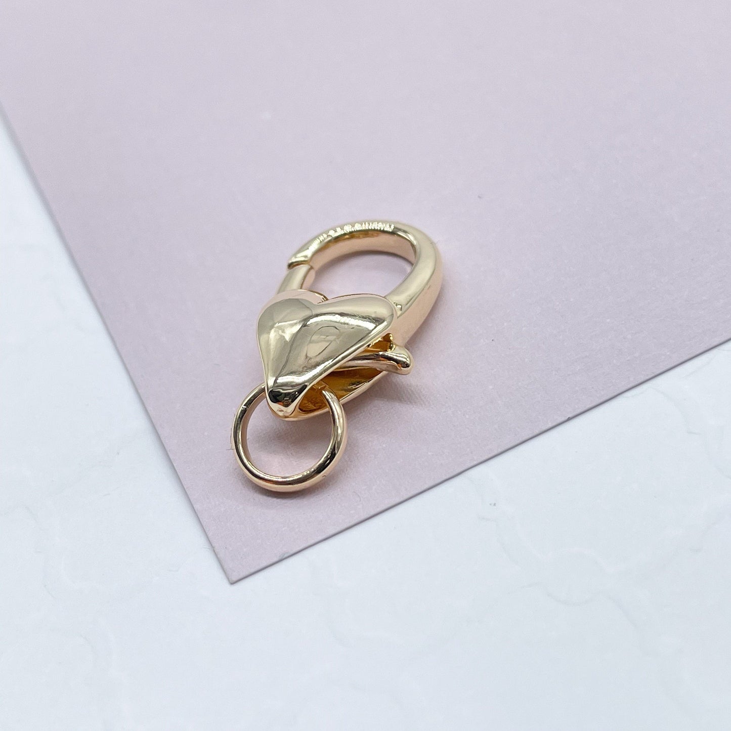 18k Gold Filled Heart Lobster Clasp with Jump Ring - 21mm