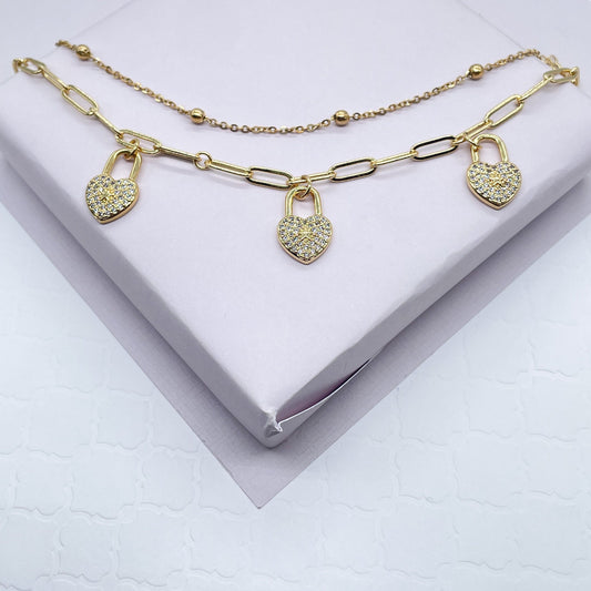 18k Gold Filled Multi-Color CZ Butterfly Charm Anklet, Owl, Elephant, Dolphin, Star, Pineapple, Heart Lock Charm Anklet, Satellite Anklet