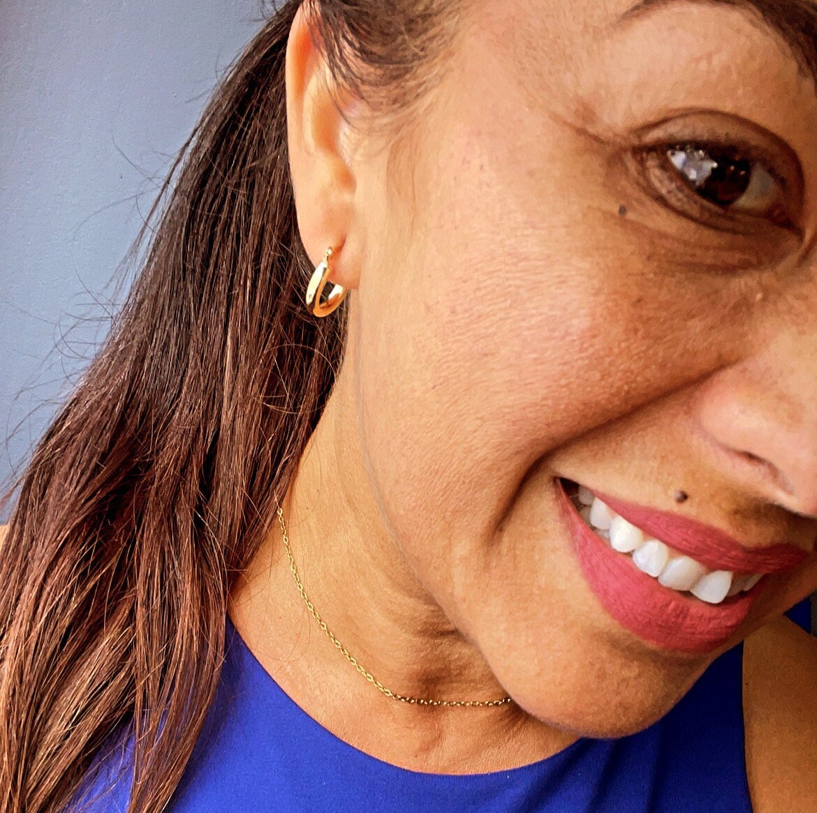 18k Gold Filled Small Plain 15mm Hoop