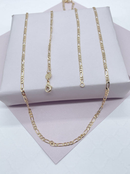 18k Gold Filled 3x1 Figaro 2.5mm Chain Necklace Supplies