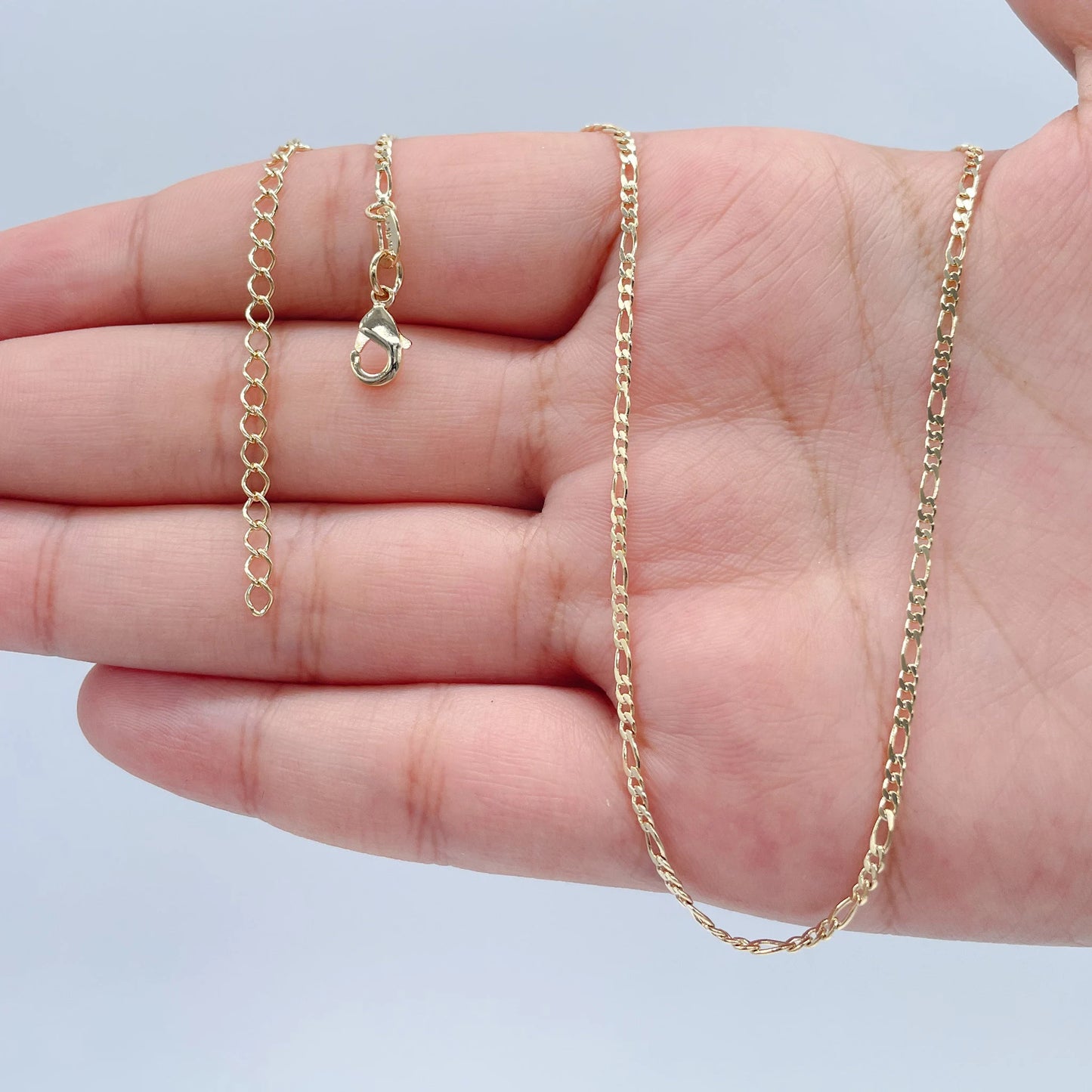 18k Gold Filled 2mm Figaro 3X1 Chain Necklace Supplies Designers
