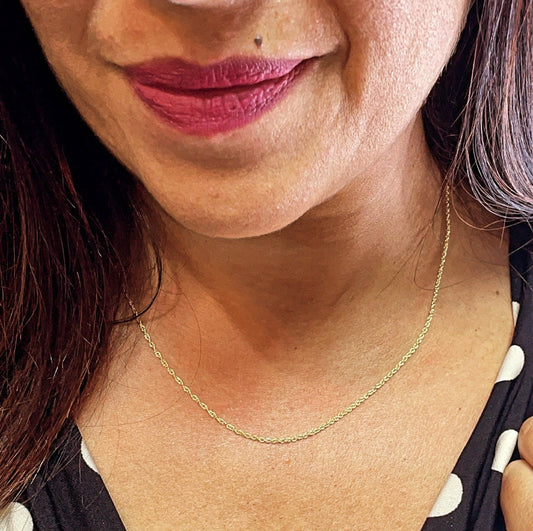 18k Gold Filled Wheat Chain Necklace: 1mm, Sizes 16-24”