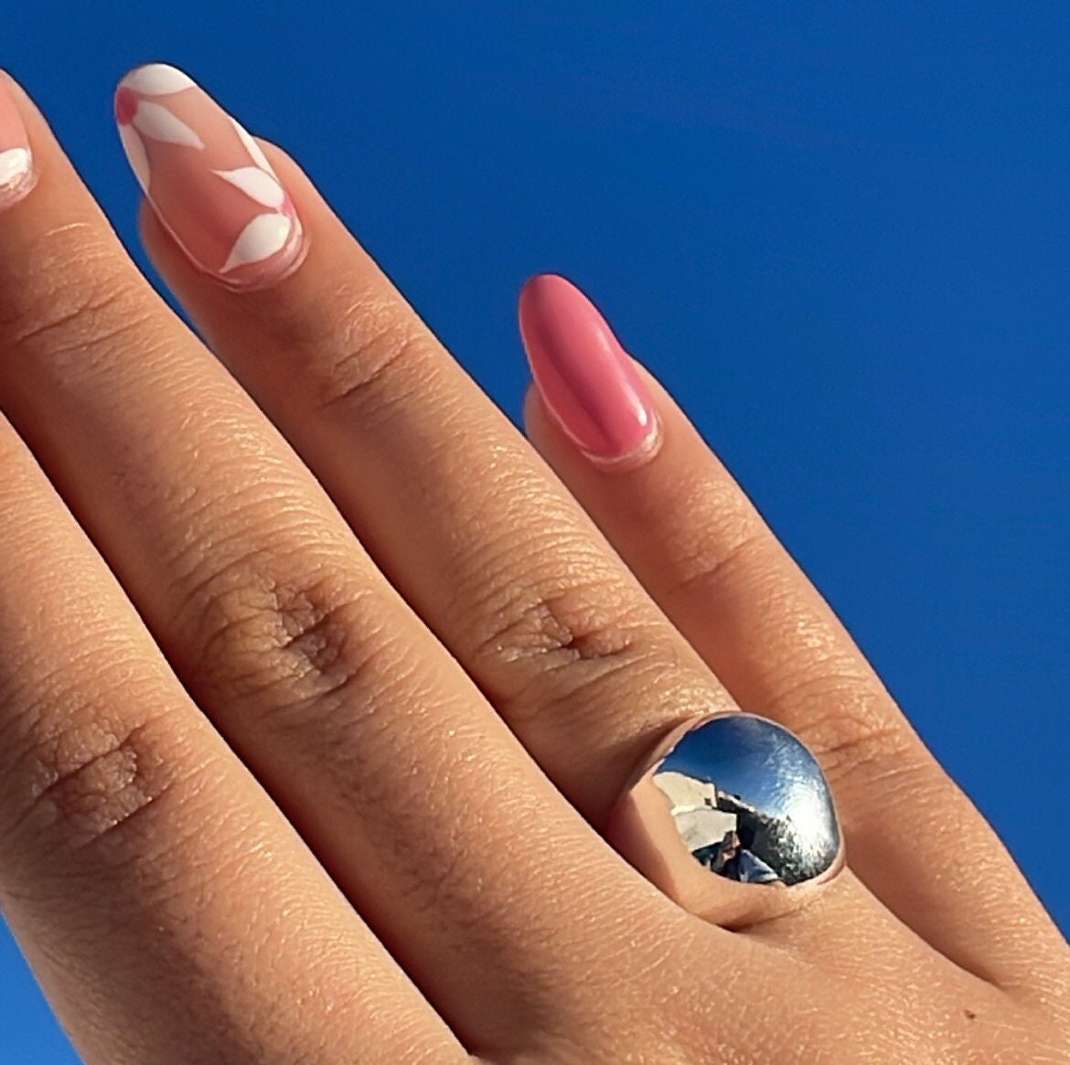 18k Gold Filled Chunky but Hollow Inside Plain Round Band Ring