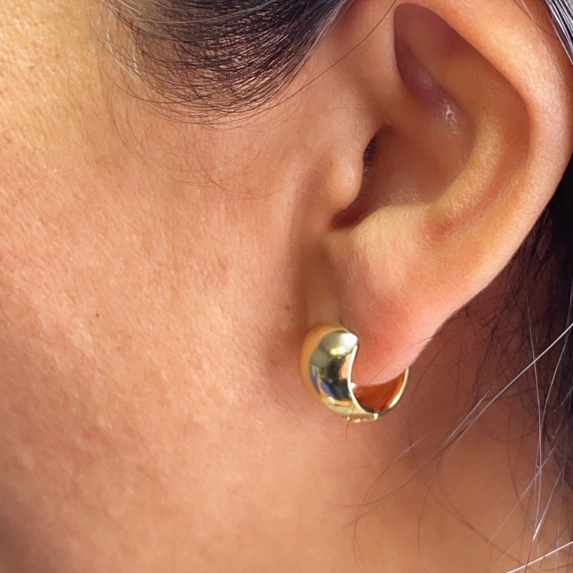 18k Gold Filled Chunky Huggie Earrings