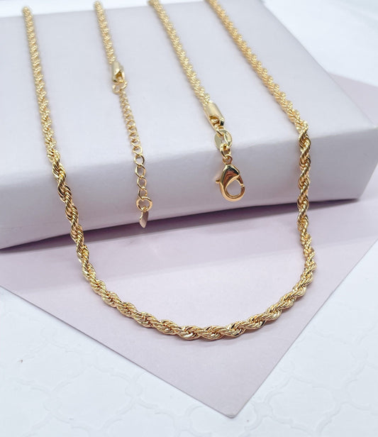 18k Gold Filled 2.5mm Rope Chain