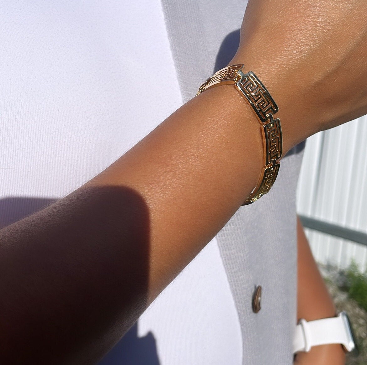 18k Gold Filled Patterned Bracelet