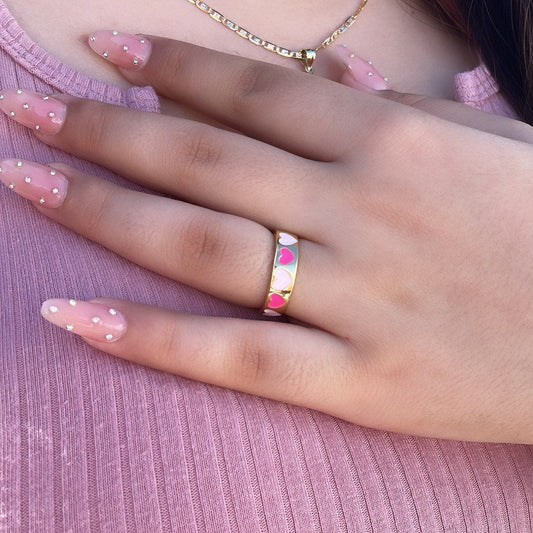 18k Gold Filled Adjustable Heart Ring
