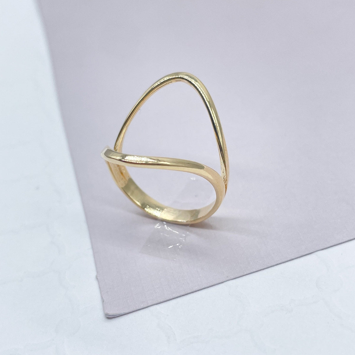 18k Gold Filled Egg Shape Open Ring, Simple Ring Wholesale Jewelry Supplies