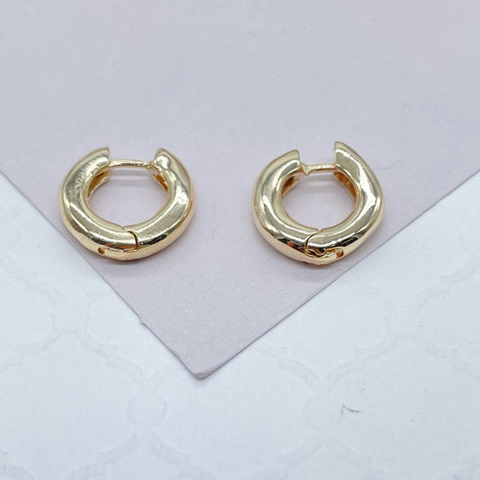 18k Gold Filled Simple Plain Thin Huggie Wrap EarringsWholesale Jewelry Supplies
