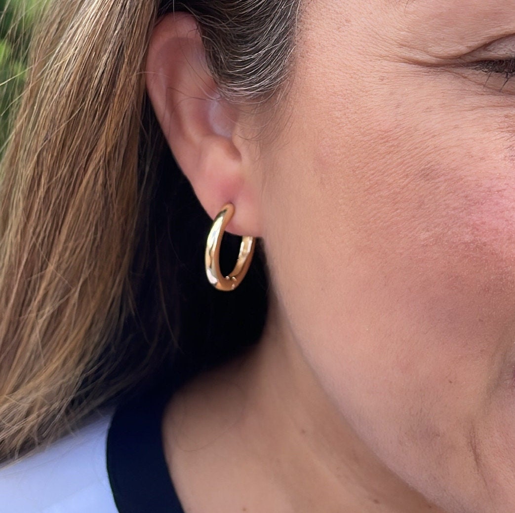 18k Gold Filled Small Smooth Edged Plain Hoop EarringsWholesale Jewelry Supplies