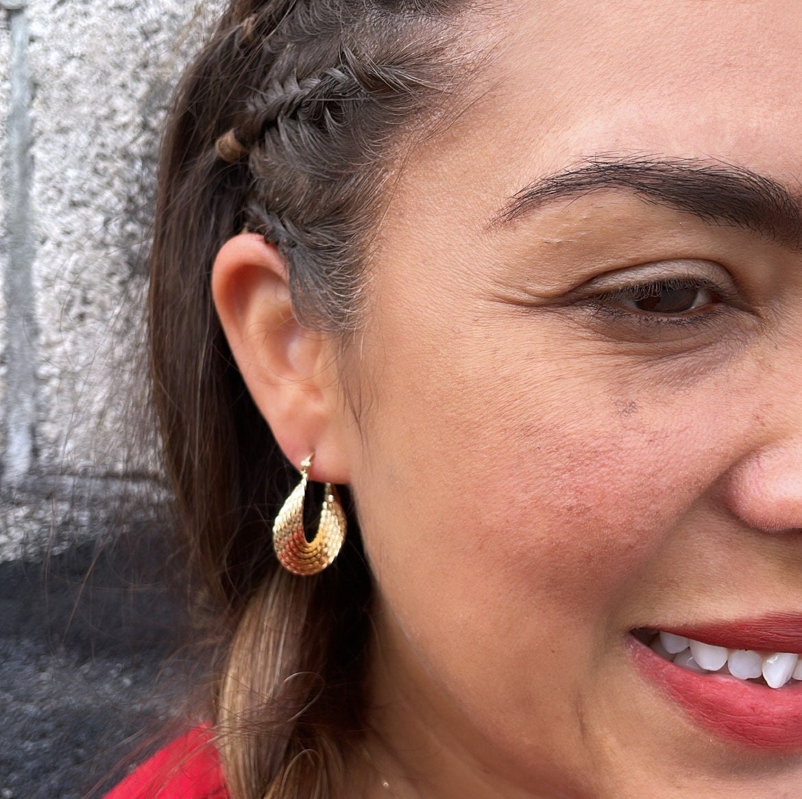 18k Gold Filled Multi Layered Gold Plain Mid Twist Hoops