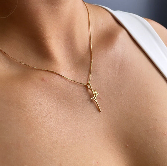 18k Gold Filled Box Chain Necklace With Minimalistic Faith Design Cross Fe Jewelry