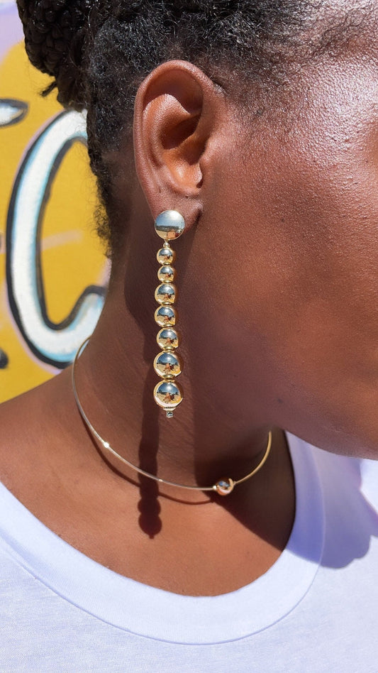 18k Gold Filled Hard Omega with Centered Small Gold Bead