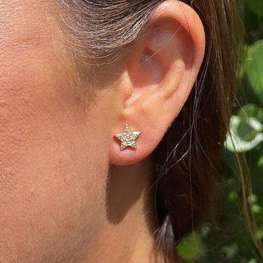 18K Gold Filled Zircon Star Stud Earring
