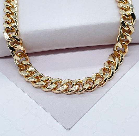 18k Gold Filled 9mmThick Cuban Link ChainWholesale Jewelry Supplies