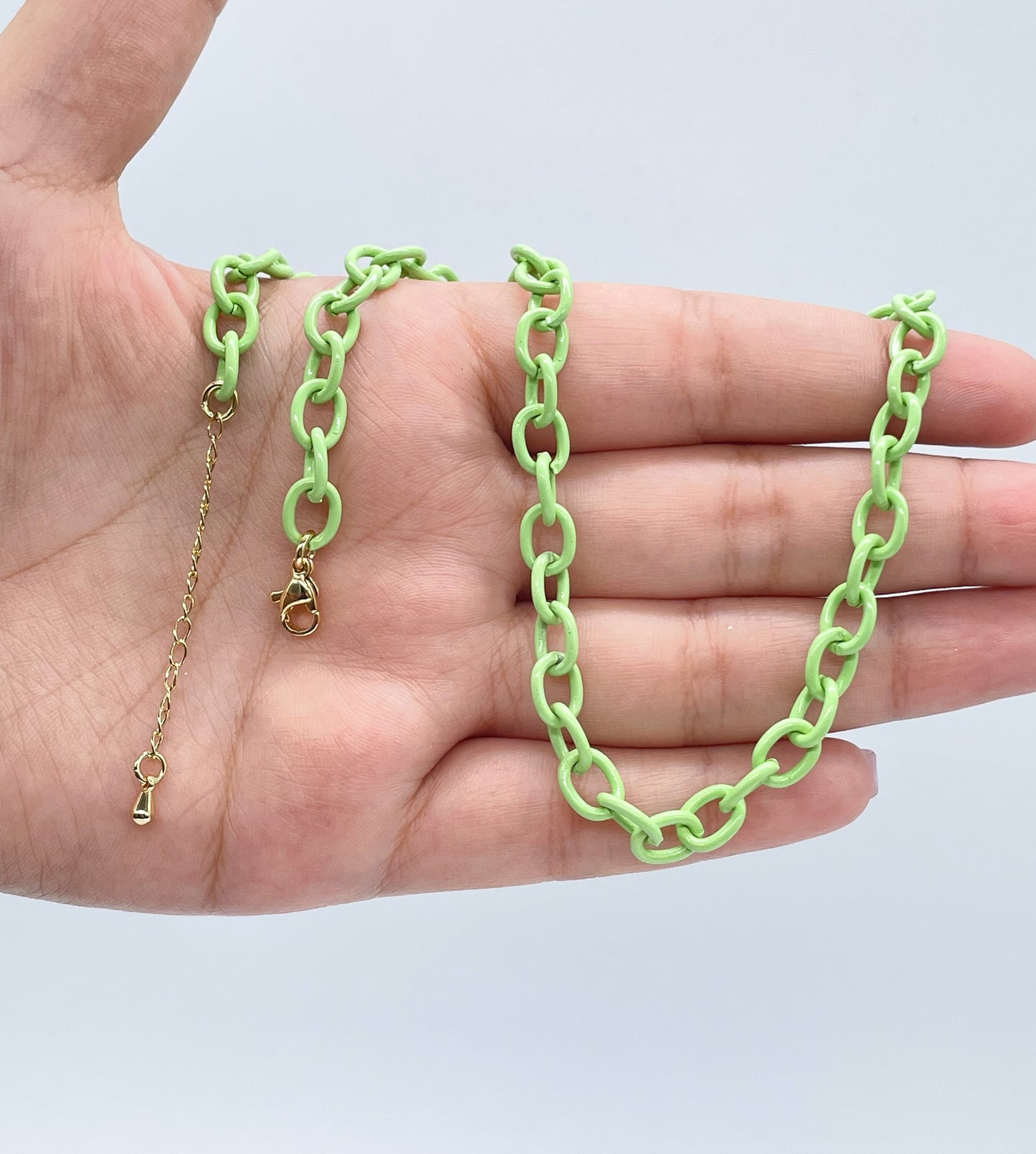 Colorful Enamel Curb Link Chain