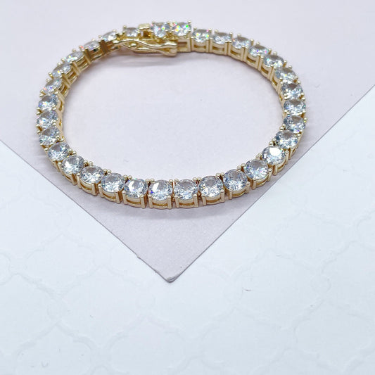 18k Gold Filled Shiny CZ Tennis Bracelet Wholesale Jewelry Supplies