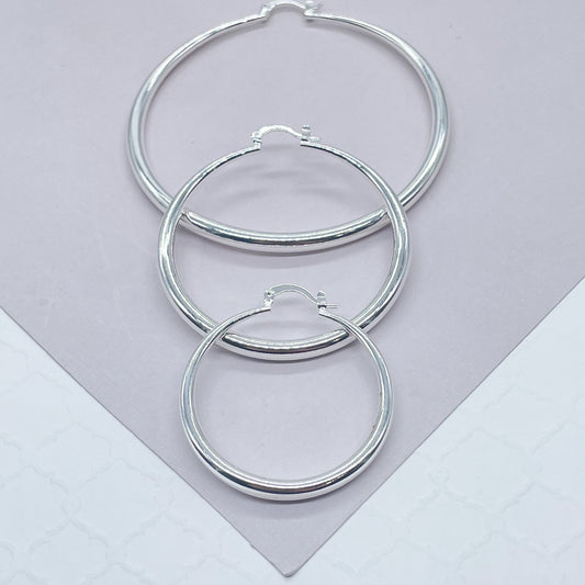 Silver Filled 4mm Thick Plain Hoop