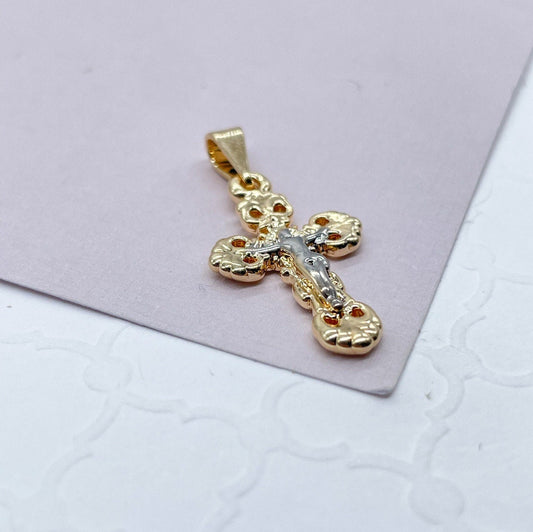 18k GoldFilled Pendant With Silver Toned Jesus
