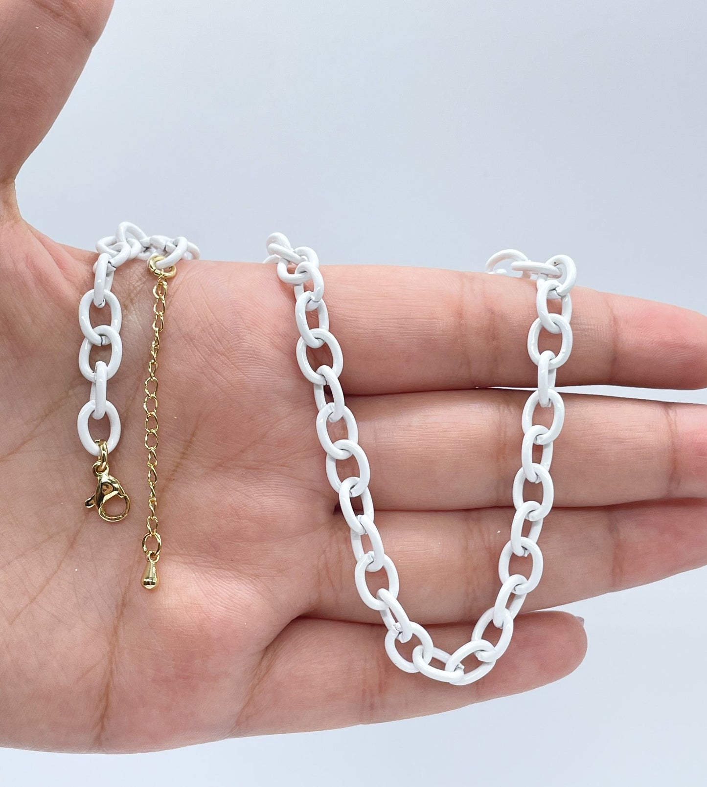Colorful Enamel Curb Link Chain