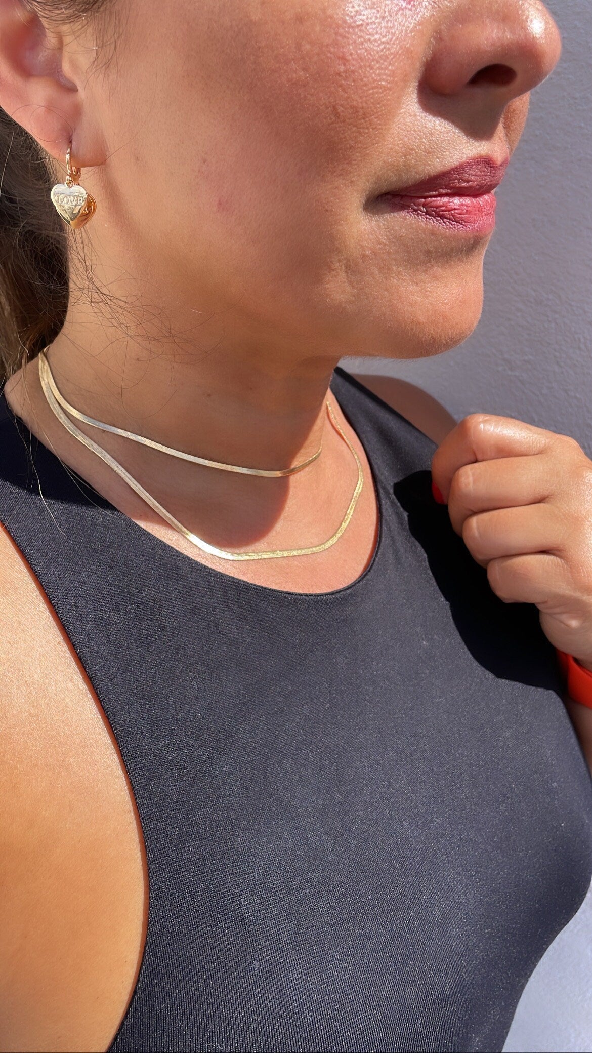 18K Gold Filled Flexible 16"Herringbone 2mm and 2.5mm Chain Necklace