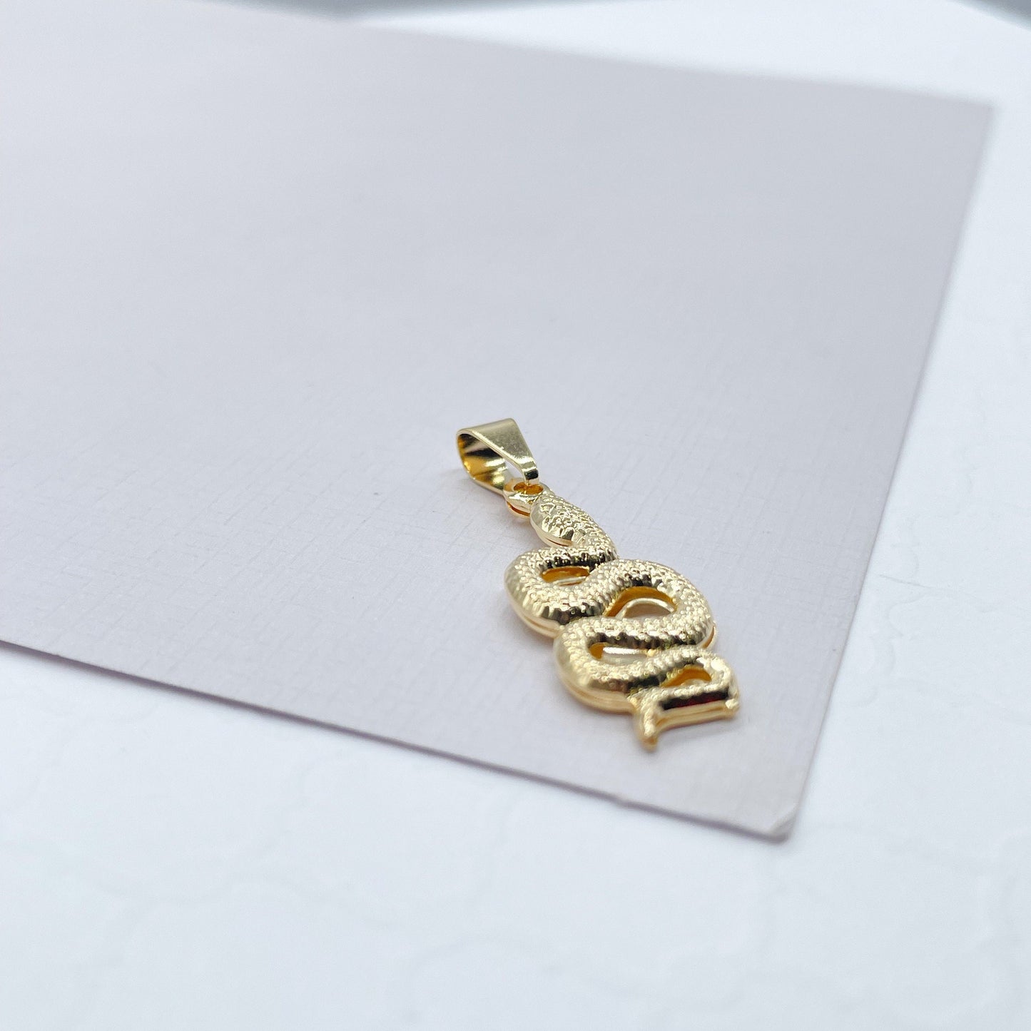 18k Gold Filled Small Snake Charm Pendant for Chains