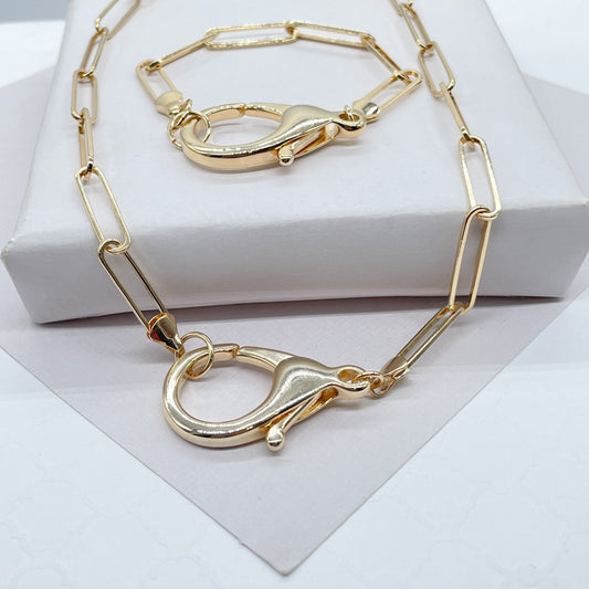 Long Smooth Paper Clip Set With Jumbo Lobster Clasp