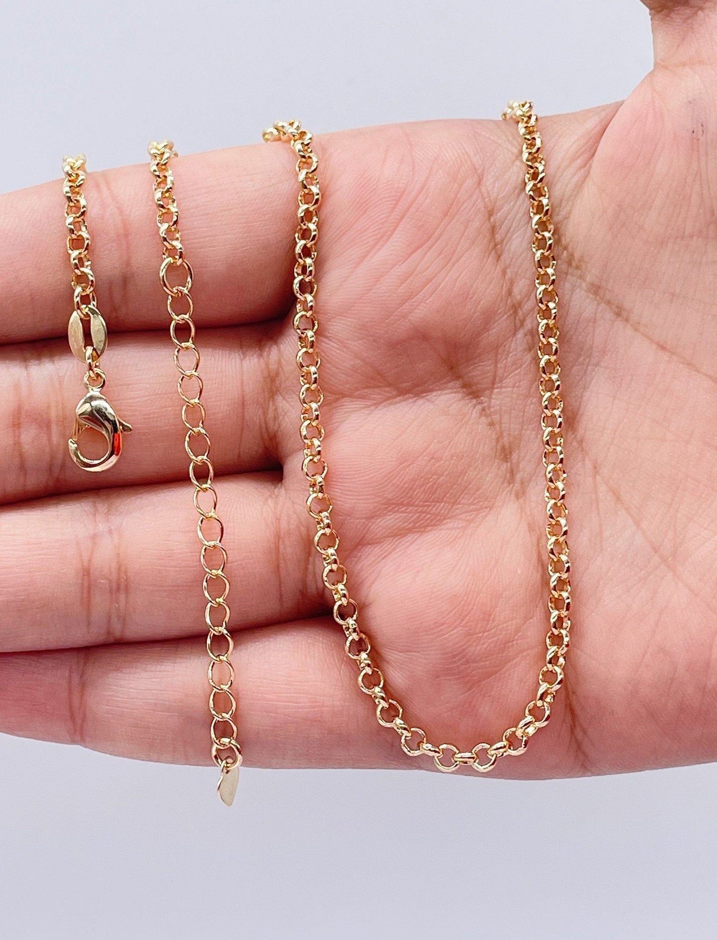 18k Gold Filled Plain 3mm Rolo Chain, Available in 3 Sizes