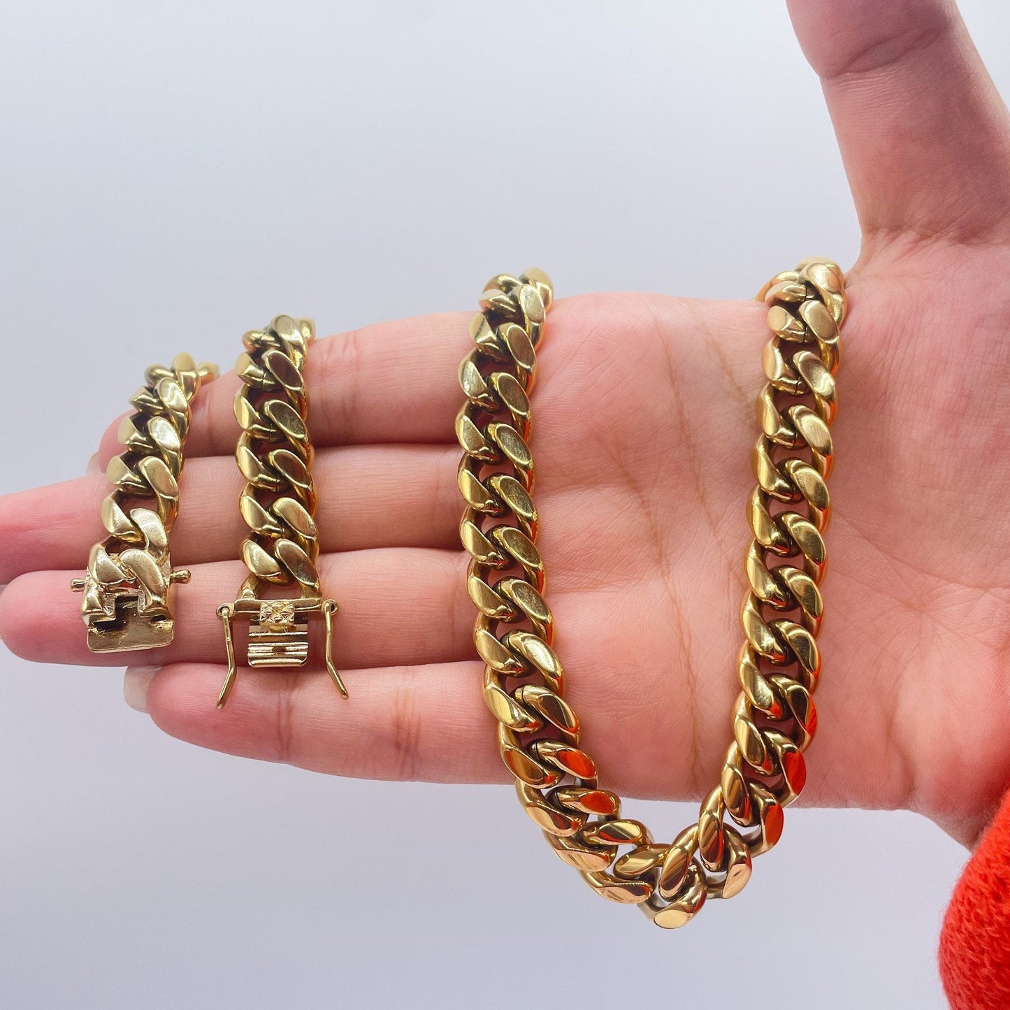 14k Gold Filled Miami Cuban Link Chain Necklace, 14mm Thick