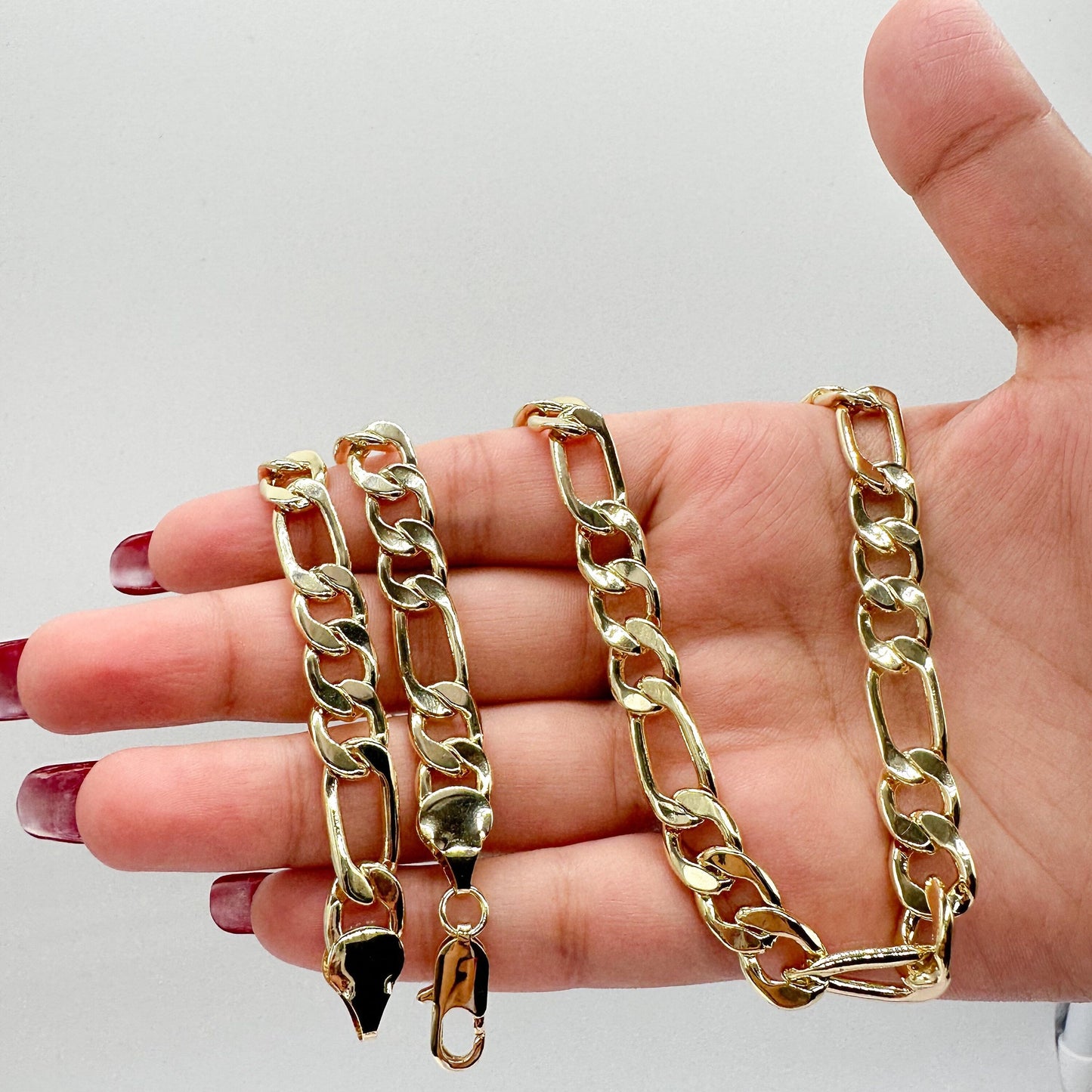 18k Gold Filled 9mm Thick Figaro Chain & Bracelet sold separately