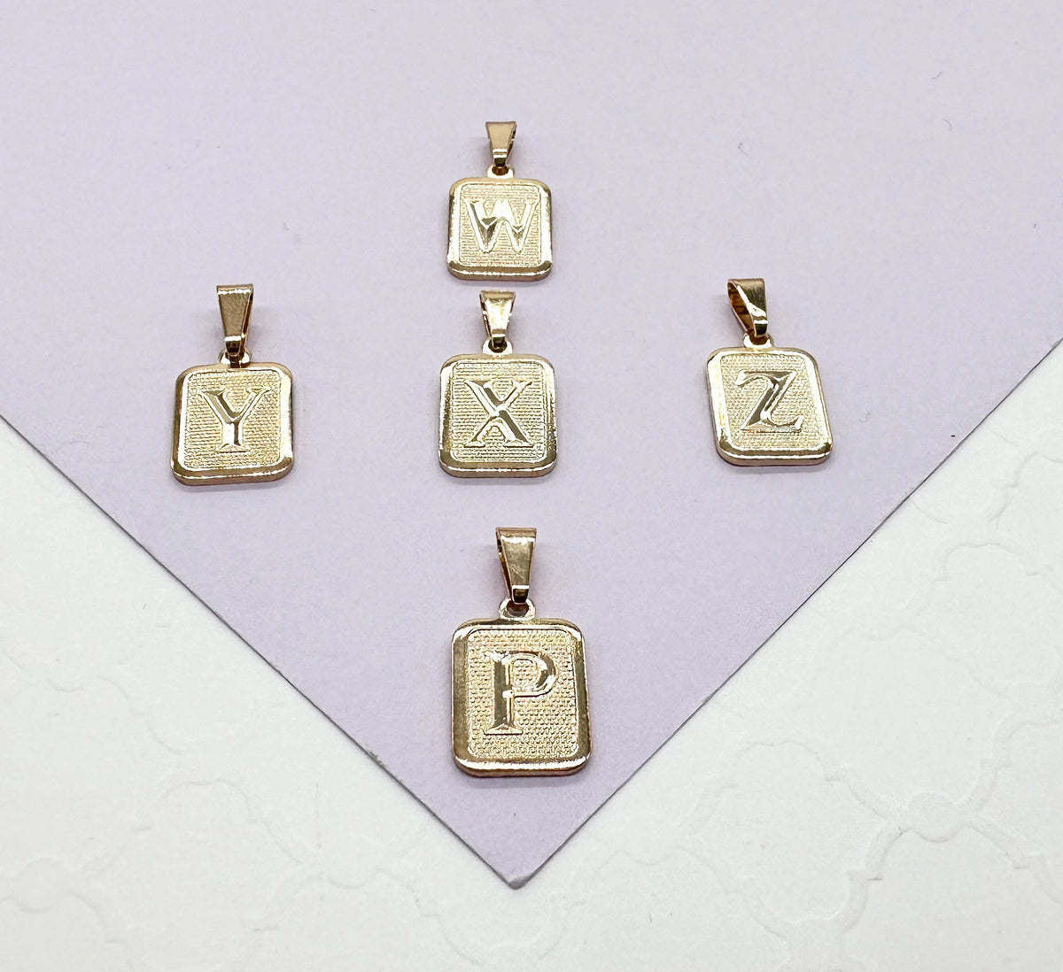18k Gold Filled Plain Initial Pendant
