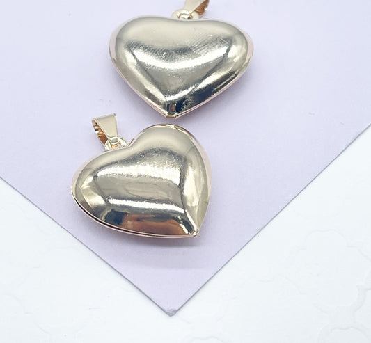 18k Gold Filled Classic Puffy Plain Heart Pendant, Gift Her Loved Ones Supplies