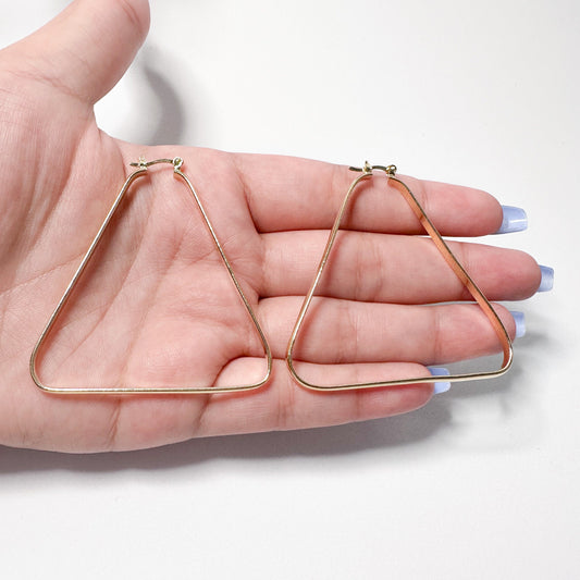 18k Gold Filled Smooth Triangle Hoop Earrings