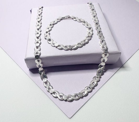 Silver Filled Flat Silver Infinity Set