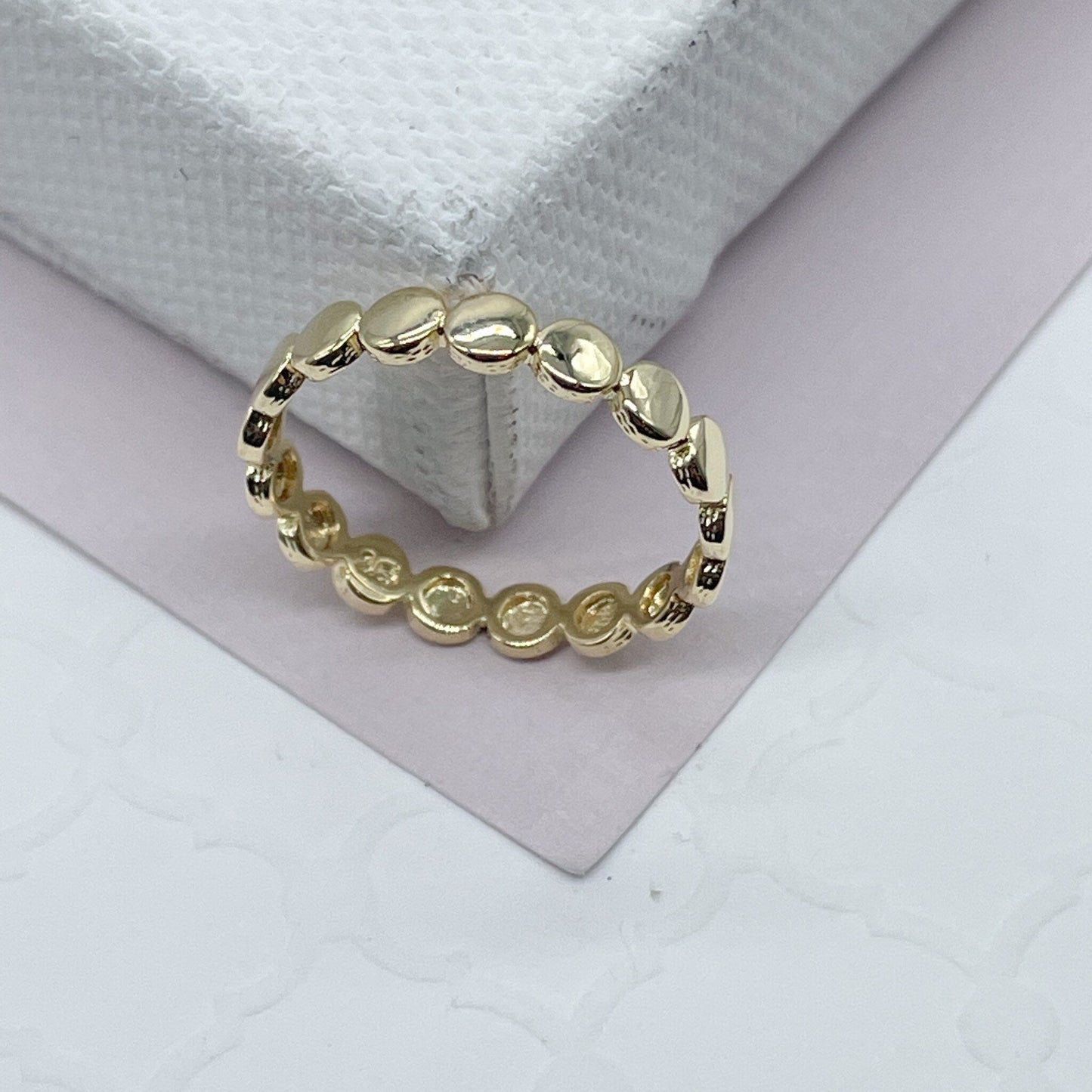 18k Gold Filled Flat Bead Ring