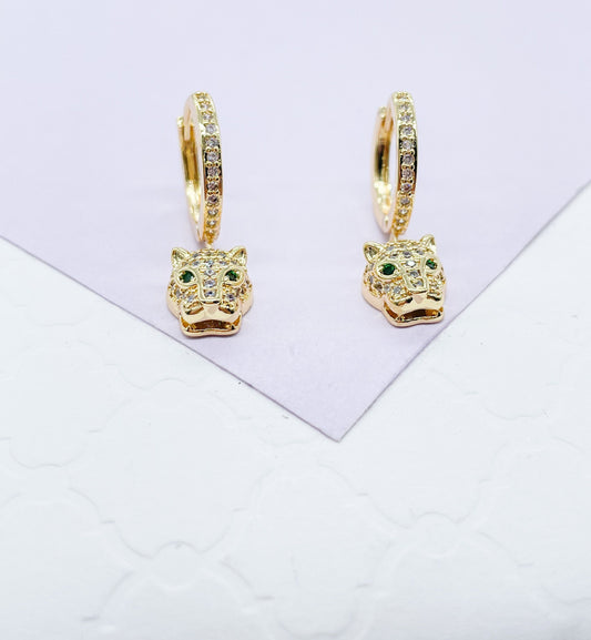 18k Gold Filled Leopard Face Set